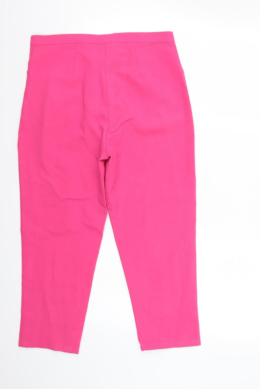Here + There Womens Pink Cropped Trousers Size 30 L23 in