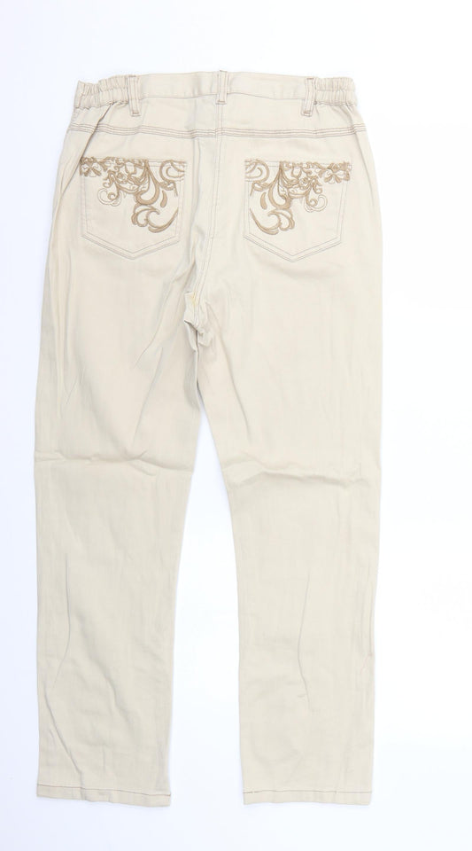 being casual Womens Beige Cropped Jeans Size 12 L30 in
