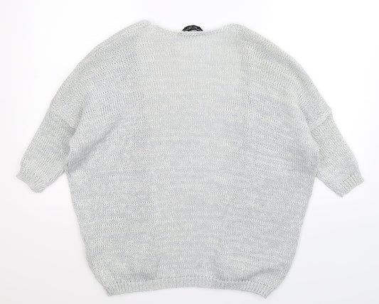 Dorothy Perkins Womens Grey Knit Cardigan Jumper Size S