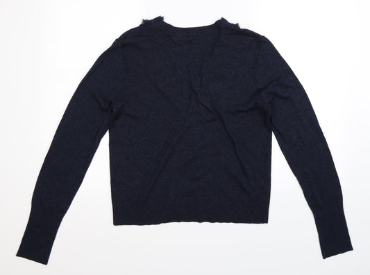 Preworn Womens Blue Knit Cardigan Jumper Size M