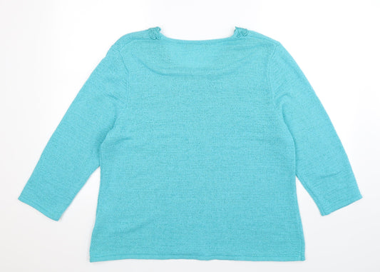 Preworn Womens Blue Knit Pullover Jumper Size L