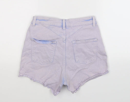 Topshop Womens Purple Denim Hot Pants Shorts Size 28 in