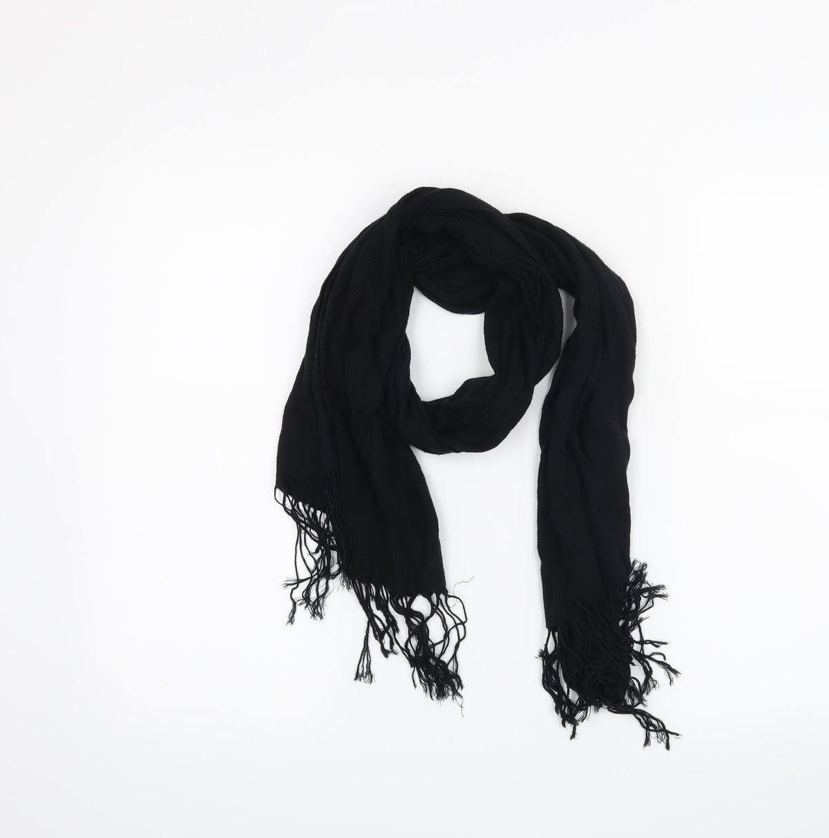 Front view of Preworn women’s black scarf