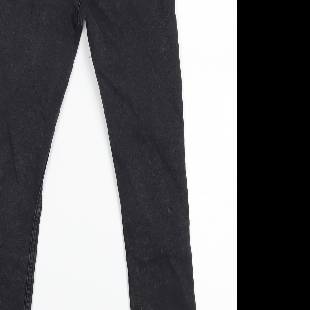Brand and care label for H&M girls’ black skinny jeans, size 7-8, years