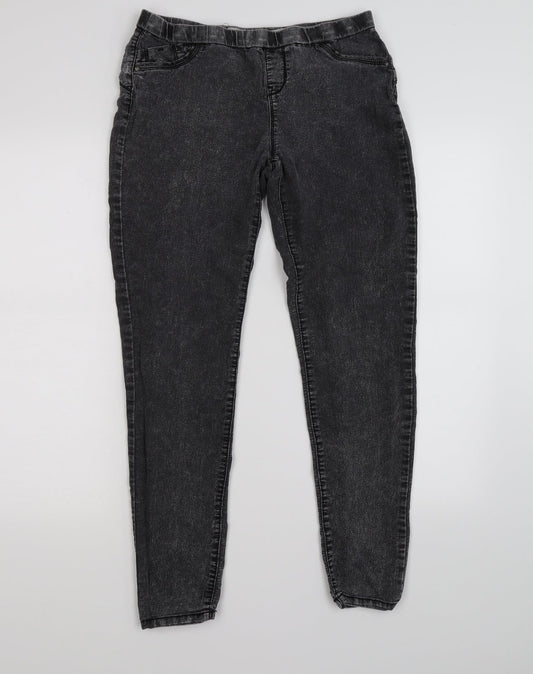denim co Womens Black Denim Jegging Leggings Size 10 L26 in - distressed