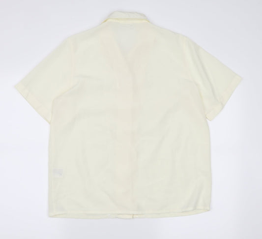 Preworn Womens Yellow Basic Button-Up Size 12