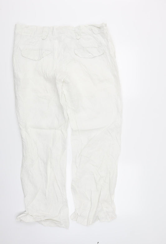 The Trend House Womens White Trousers Size L L29 in