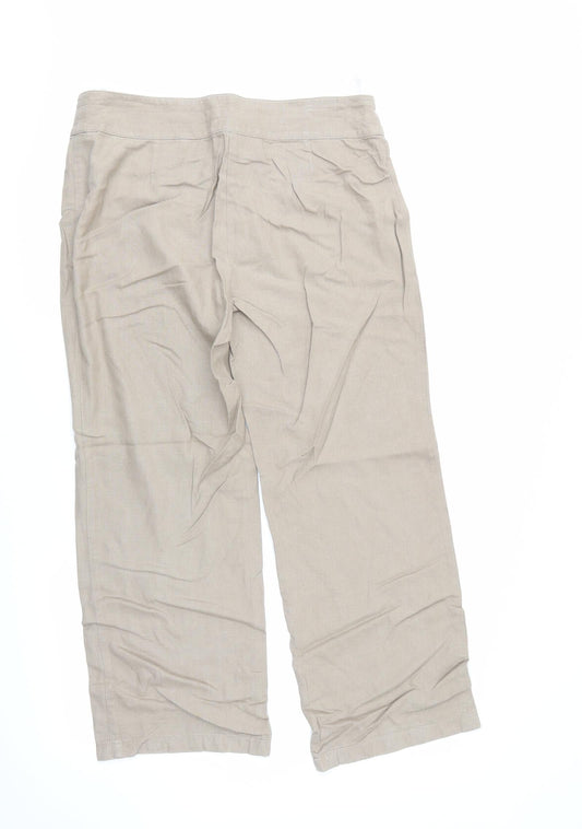 M&S Woman Womens Beige Trousers Size 12 L26.5 in
