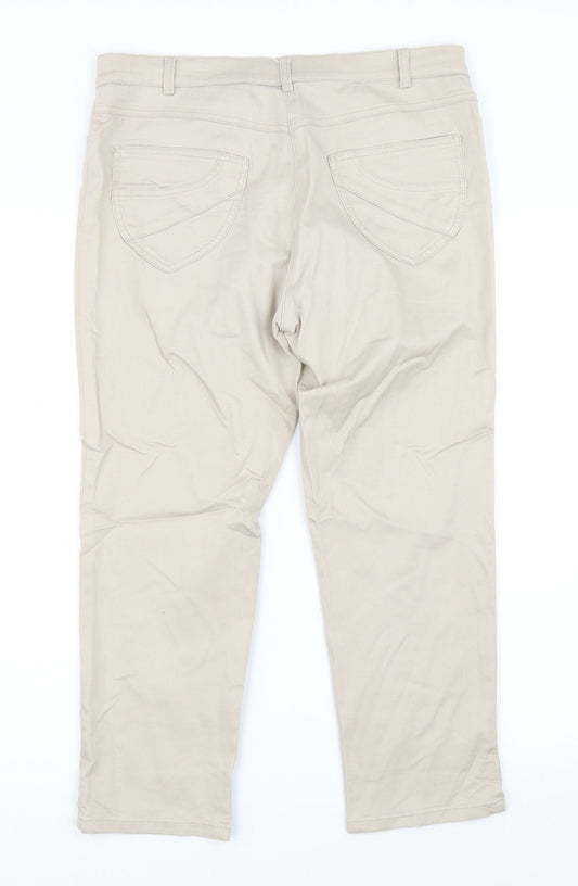 Leruzzi Womens Beige Trousers Size 12 L23 in