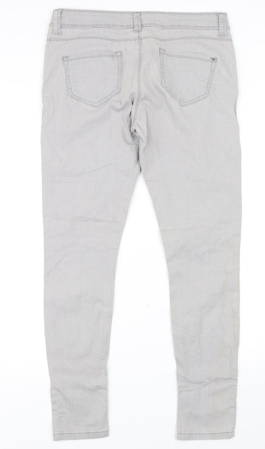 Preworn Womens Grey Skinny Jeans Size 12 L29 in