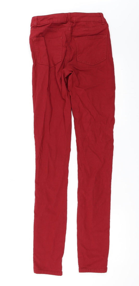 Piecee Womens Red Skinny Jeans Size 24 in L31 in