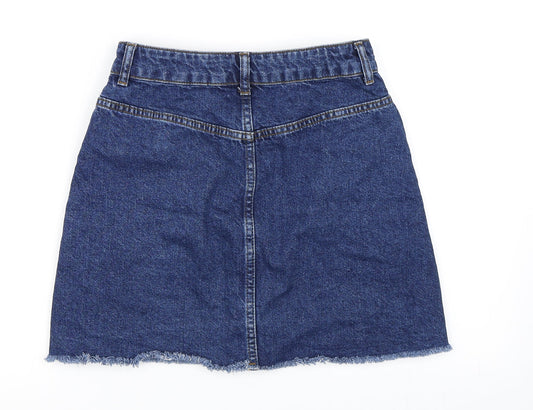 Topshop Womens Blue A-Line Skirt Size 8