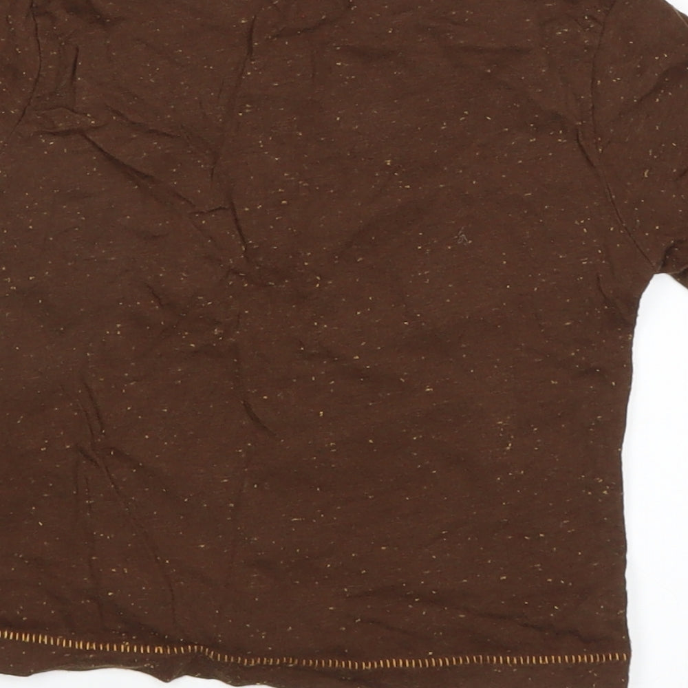 Brand and care label for Star Wars boys’ brown basic t-shirt, size XS