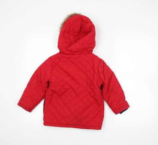George Girls Red Parka Coat Size S