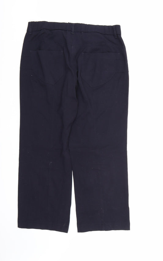 WOW Womens Blue Rayon Trousers Size 14 L24 in
