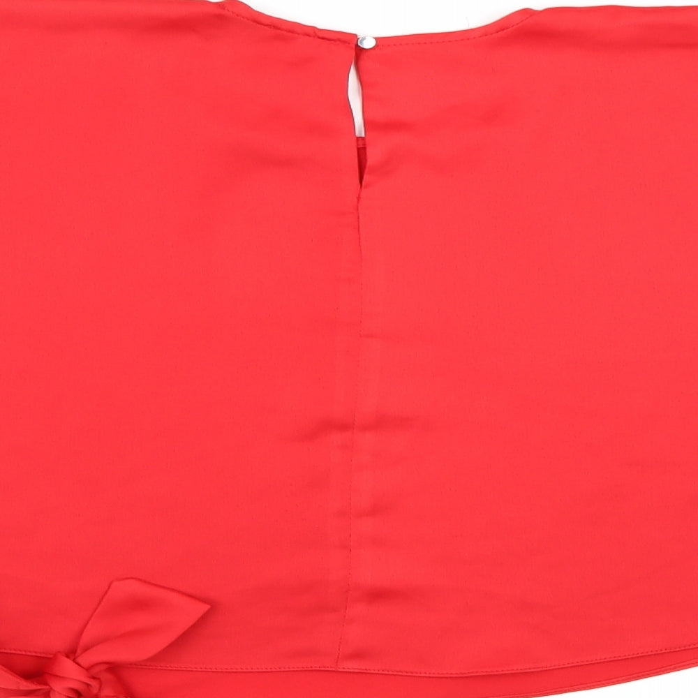 River Island Girls Red Satin Basic T-Shirt Size 9-10 Years