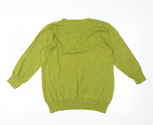 BM Womens Green Pullover Jumper Size M