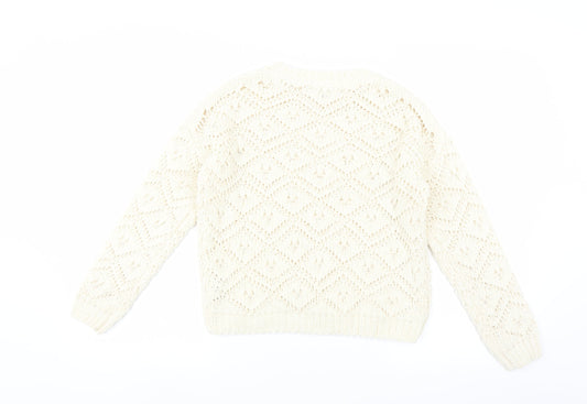 Primark Girls Ivory Pullover Jumper Size 10-11 Years