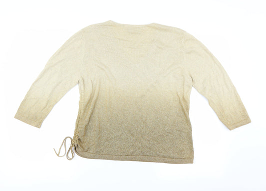 BHS Womens Gold Pullover Jumper Size 18
