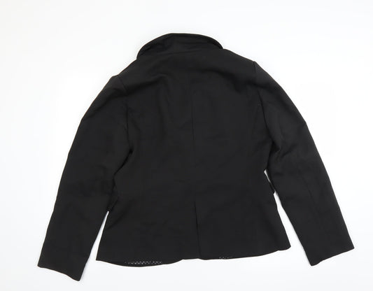 Preworn Womens Black Jacket Suit Jacket Size L