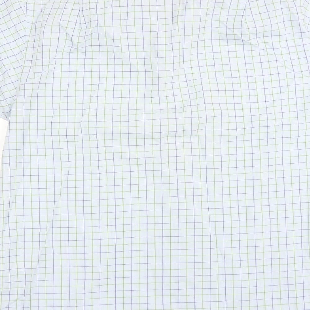 BHS Mens Blue Check Button-Up Size 16