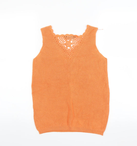 Dorothy Perkins Womens Orange Vest Jumper Size 8