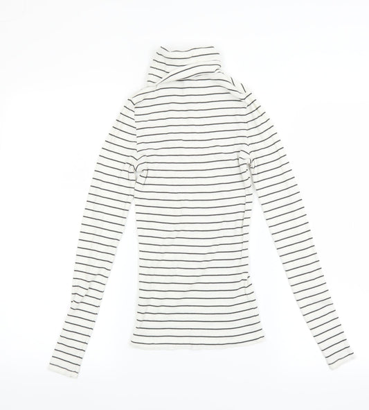 New Look Womens White Striped Pullover Jumper Size 6