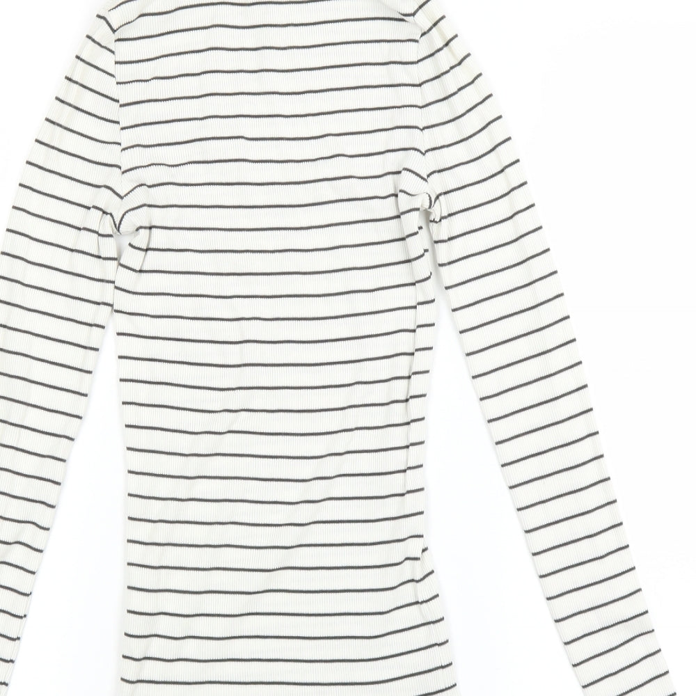 New Look Womens White Striped Pullover Jumper Size 6