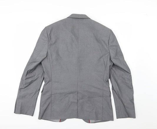 George Mens Grey Rayon Jacket Suit Jacket Size 38