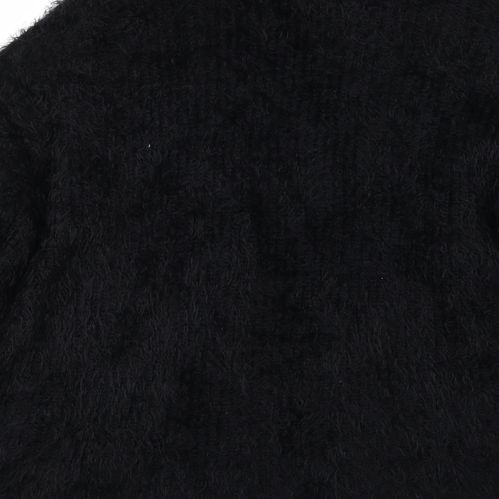 Brand and care label for H&M women’s black knit cardigan jumper, size XS