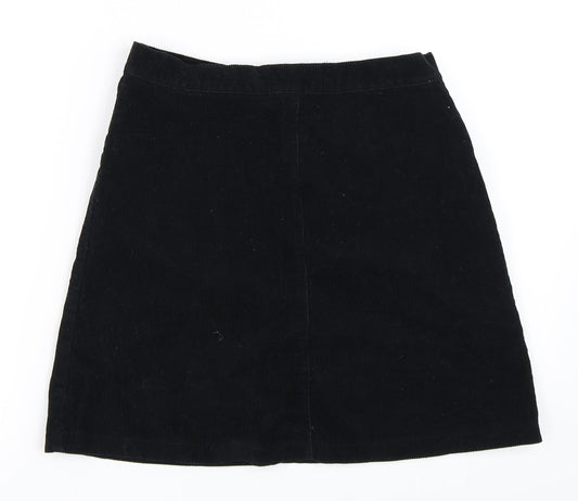 Amanzoo Apparel Womens Black Corduroy Mini Skirt Size L