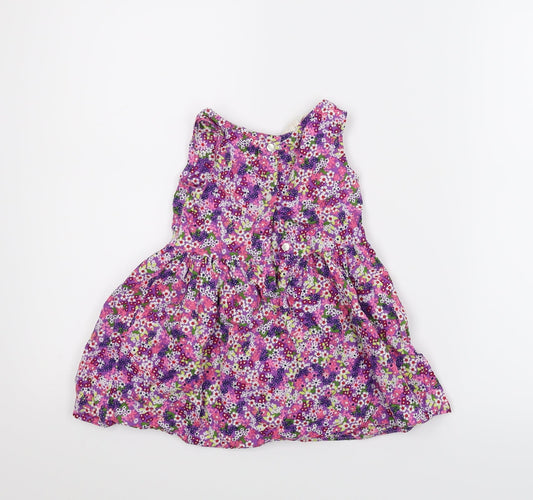 H & M Girls Multicoloured Floral A-Line Size 2-3 Years