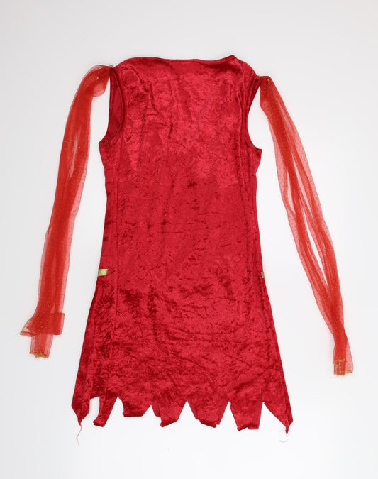 Smiffys Girls Red A-Line Size 10 Years - Costume