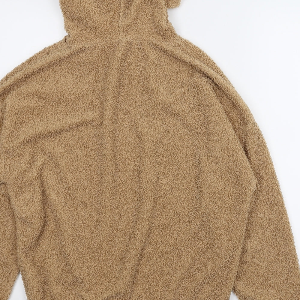 Brand and care label for New Look women’s beige pullover hoodie, size UK 6