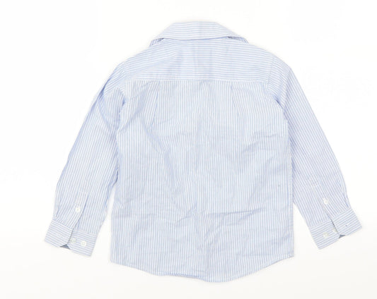 Cool Club Boys Blue Striped Basic Button-Up Size 5 Years