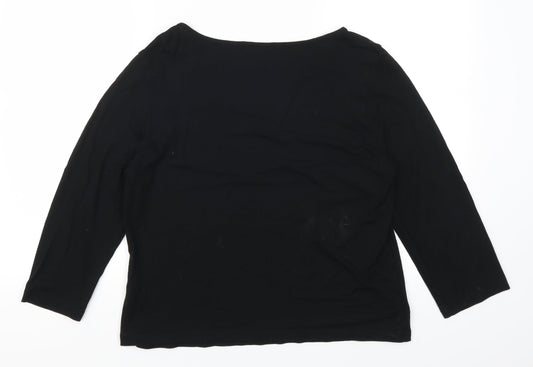 Marks and Spencer Womens Black Basic T-Shirt Size 14 - Bow