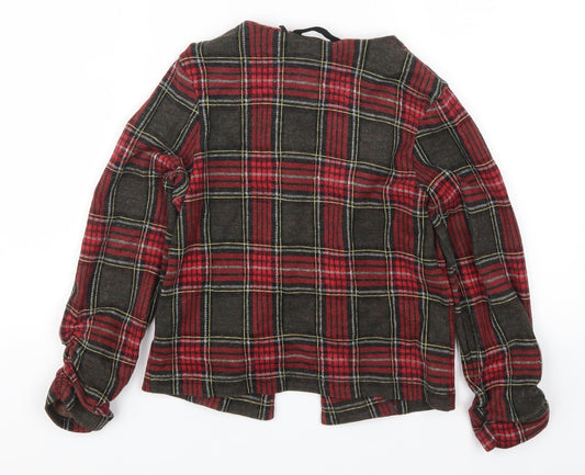 NEXT Girls Red Check Jacket Size 7 Years - Green