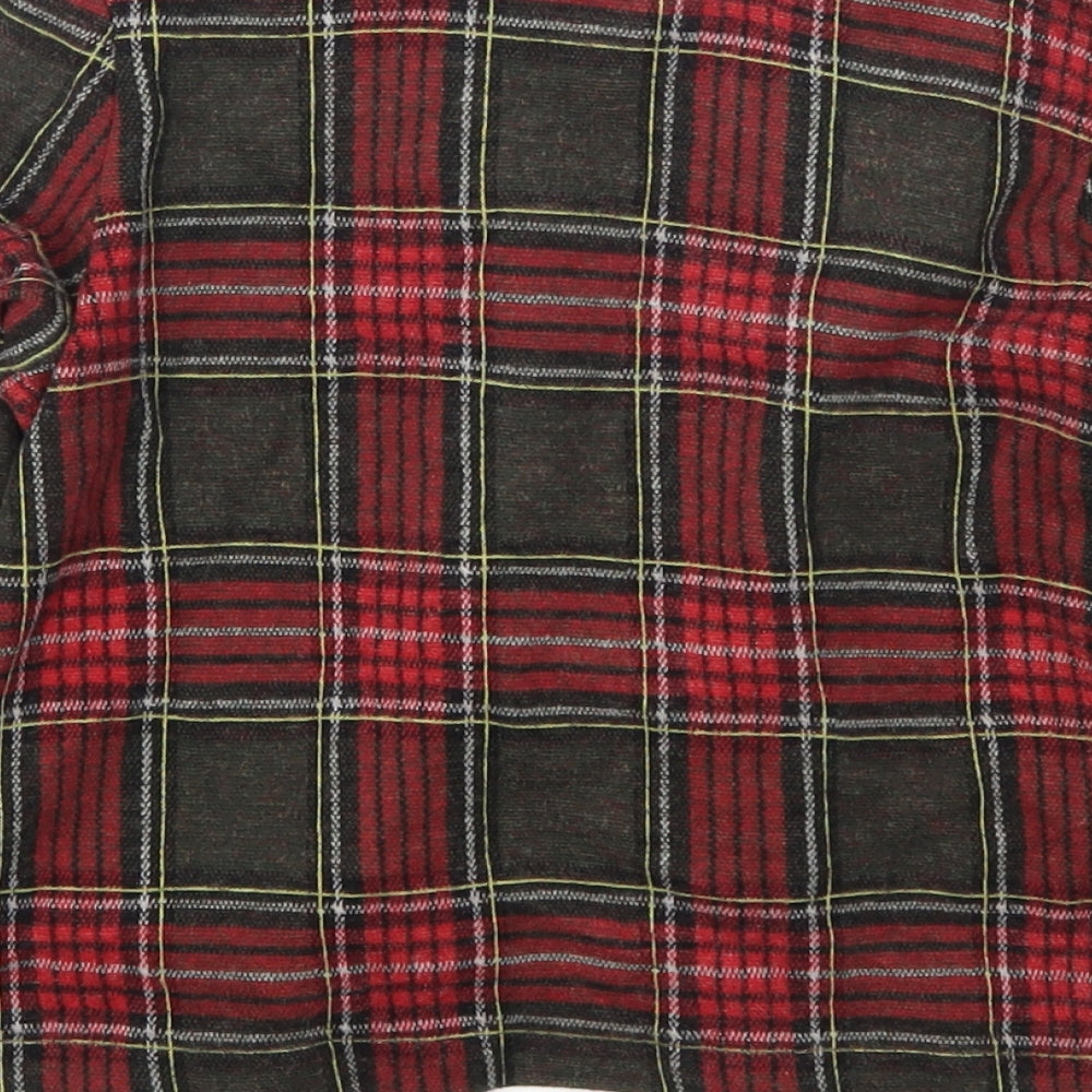 Brand and care label for Next girls’ red check jacket, size 7, years - green