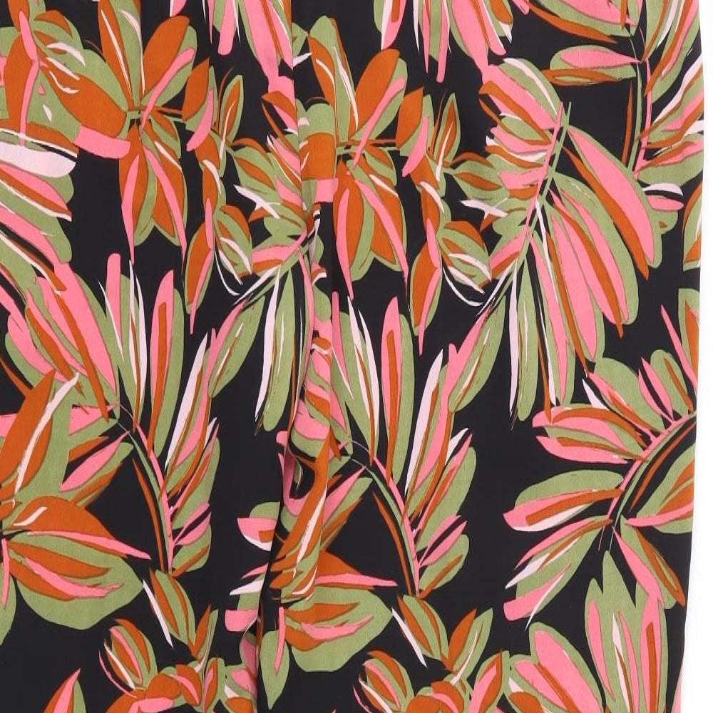 Papaya Womens Pink Floral Trousers Size 14 L27 in