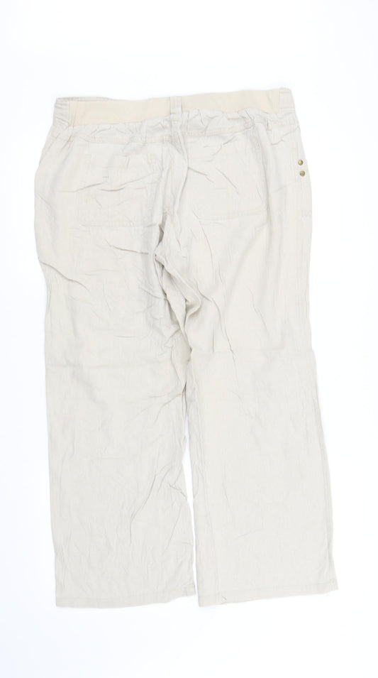accuni Womens Beige Trousers Size 14 L30 in