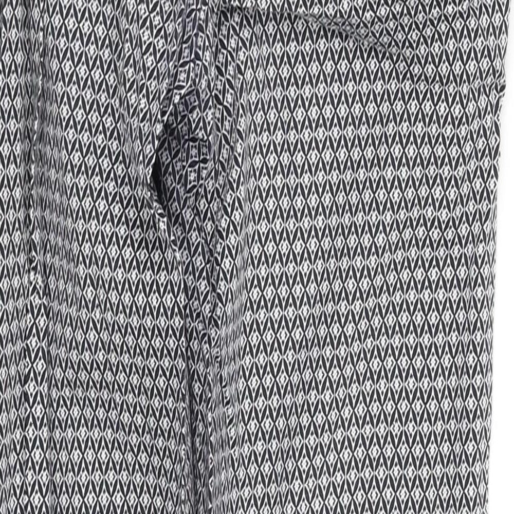 pre worn Womens White Geometric Trousers Size 12 L29 in