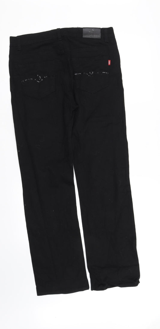 miss cherry Womens Black Trousers Size 12 L35 in
