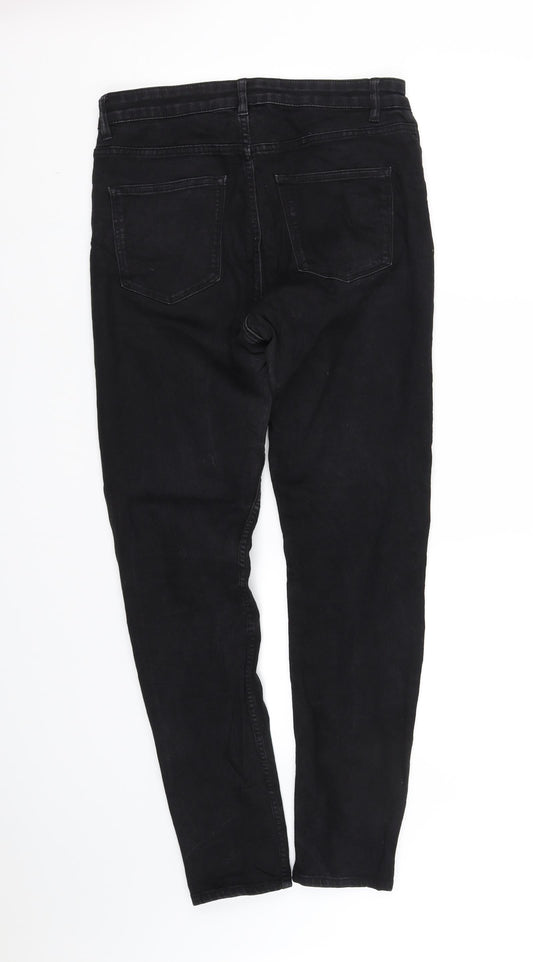 m&m Womens Black Trousers Size 12 L30 in