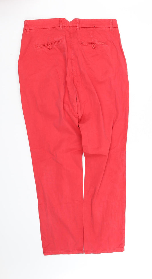 pre worn Womens Red Straight Jeans Size 16 L35 in