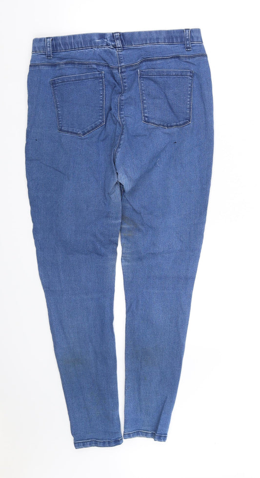 M&Co Womens Blue Straight Jeans Size 10 L34 in
