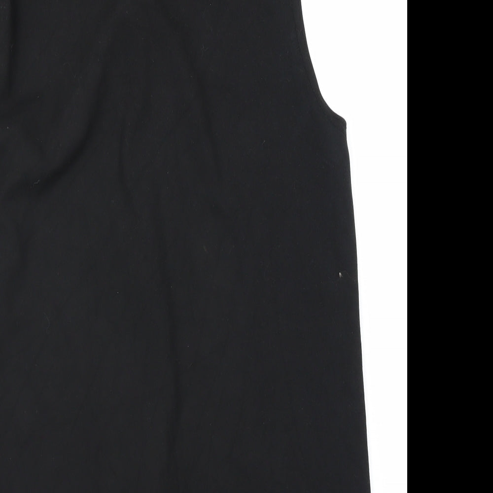 Preworn Womens Black Basic T-Shirt Size 12