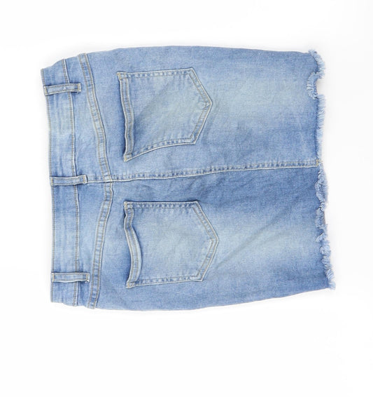 parisian Womens Blue A-Line Skirt Size 8