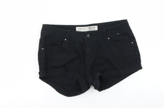 Additional front view of denim co women’s beige cut-off shorts, size UK 8
