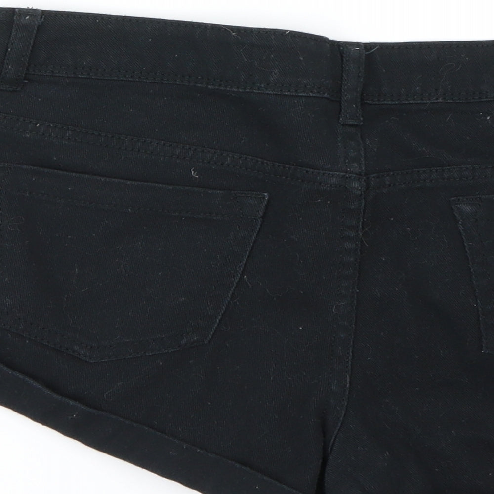 Brand and care label for denim co women’s beige cut-off shorts, size UK 8