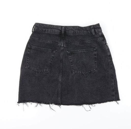 Topshop Womens Black A-Line Skirt Size 8